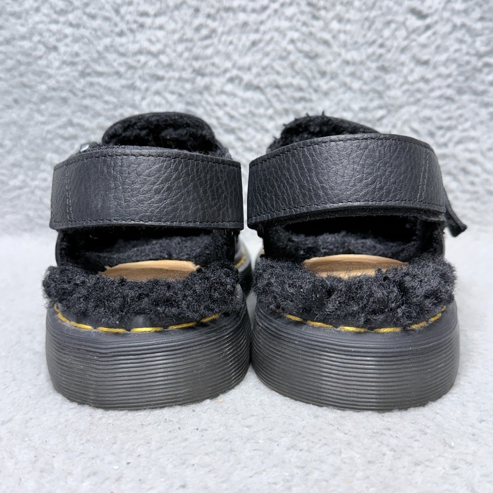 Dr Martens Jorge II Faux Fur Lined Womens Size 7 Slingback Mules Shoes Black - Picture 4 of 9